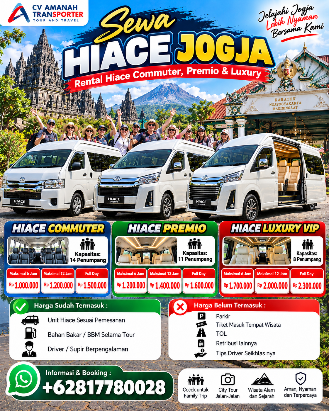 Rental Hiace Jogja – Sewa Hiace Commuter, Premio dan Luxury