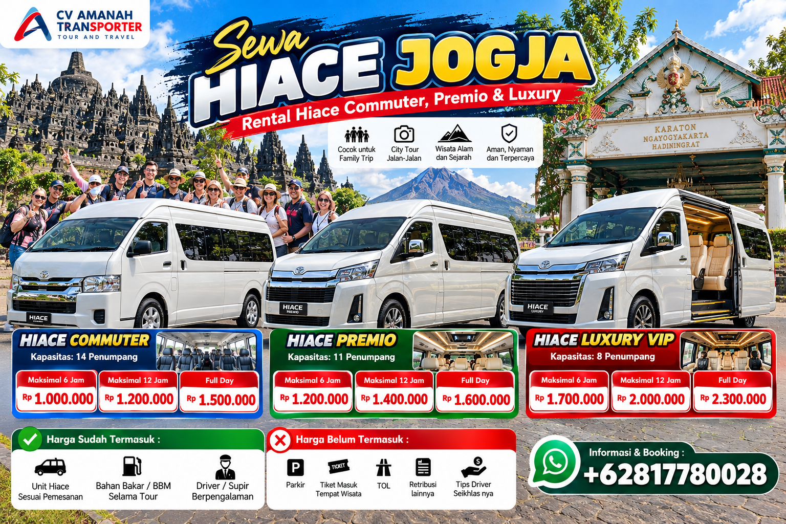 Sewa Hiace Jogja – Rental Hiace Commuter, Premio & Luxury
